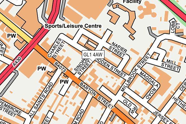 GL1 4AW map - OS OpenMap – Local (Ordnance Survey)