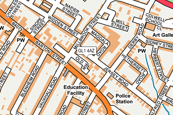 GL1 4AZ map - OS OpenMap – Local (Ordnance Survey)