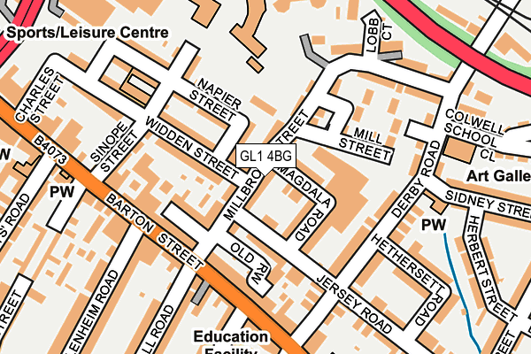 GL1 4BG map - OS OpenMap – Local (Ordnance Survey)