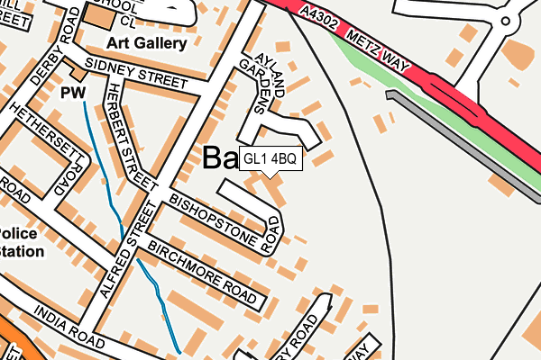 GL1 4BQ map - OS OpenMap – Local (Ordnance Survey)