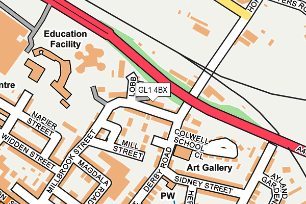 GL1 4BX map - OS OpenMap – Local (Ordnance Survey)