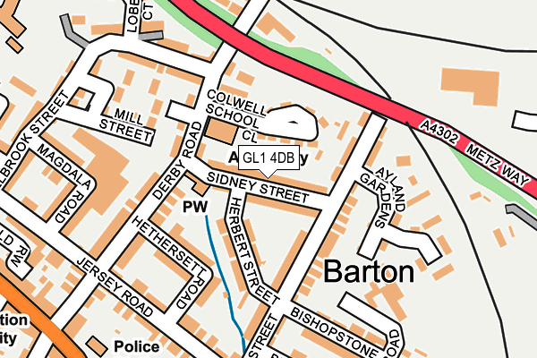 GL1 4DB map - OS OpenMap – Local (Ordnance Survey)