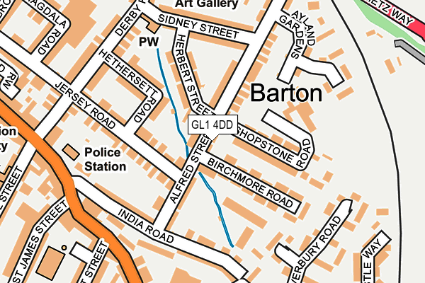 GL1 4DD map - OS OpenMap – Local (Ordnance Survey)