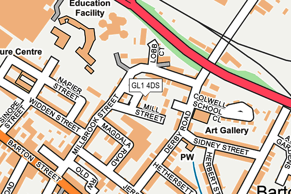 GL1 4DS map - OS OpenMap – Local (Ordnance Survey)