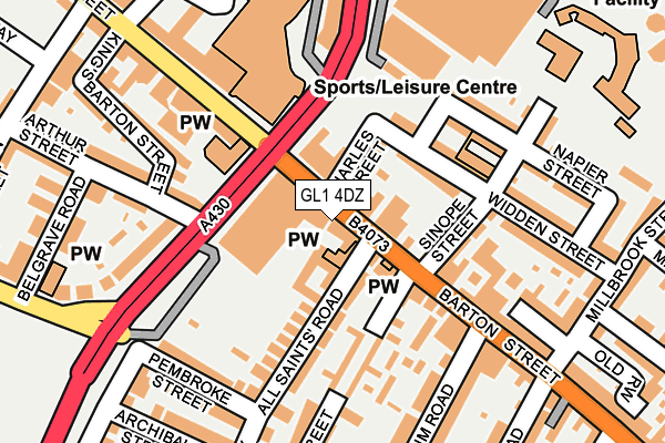 GL1 4DZ map - OS OpenMap – Local (Ordnance Survey)