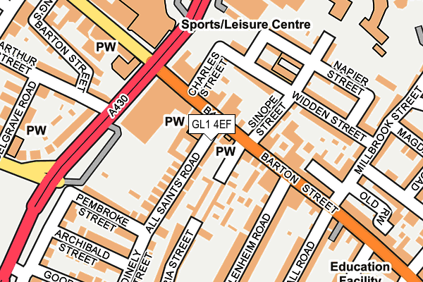 GL1 4EF map - OS OpenMap – Local (Ordnance Survey)