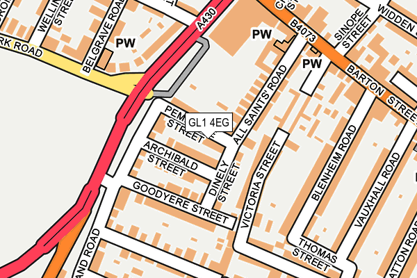 GL1 4EG map - OS OpenMap – Local (Ordnance Survey)