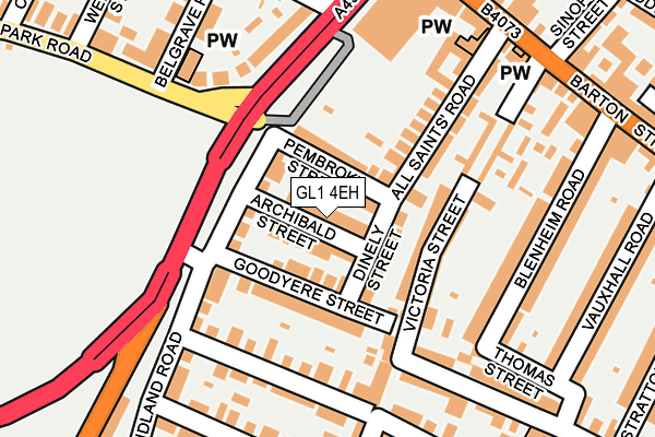 GL1 4EH map - OS OpenMap – Local (Ordnance Survey)