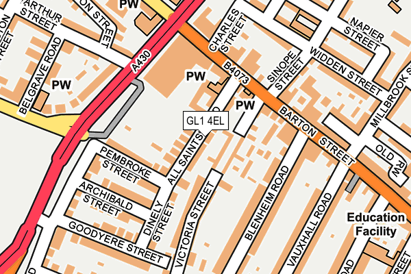 GL1 4EL map - OS OpenMap – Local (Ordnance Survey)