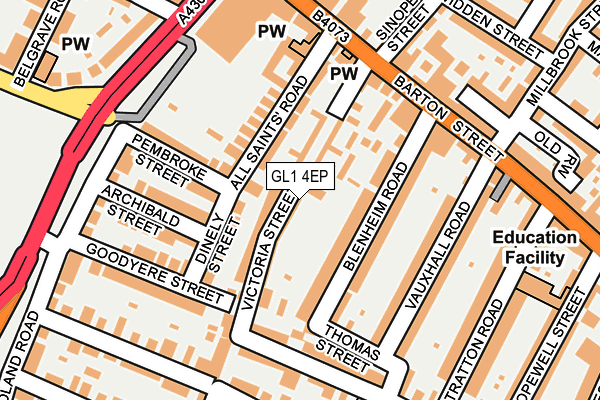 GL1 4EP map - OS OpenMap – Local (Ordnance Survey)