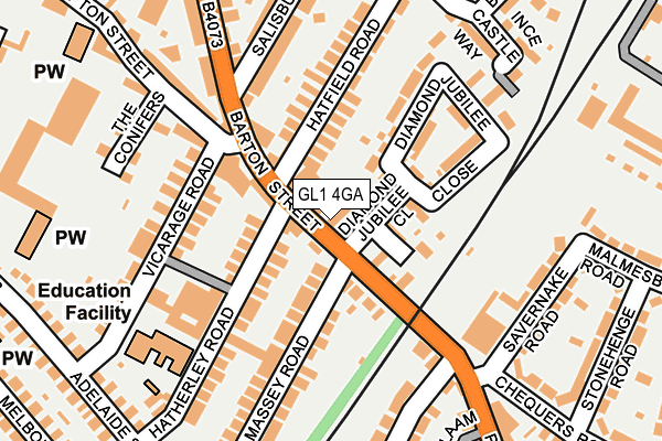 GL1 4GA map - OS OpenMap – Local (Ordnance Survey)