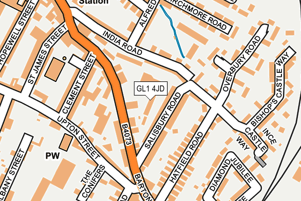GL1 4JD map - OS OpenMap – Local (Ordnance Survey)