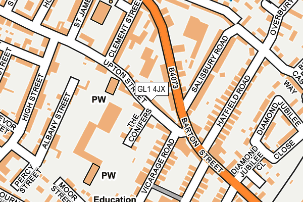 GL1 4JX map - OS OpenMap – Local (Ordnance Survey)