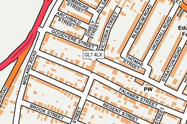 GL1 4LX map - OS OpenMap – Local (Ordnance Survey)