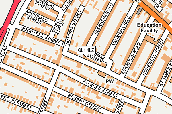 GL1 4LZ map - OS OpenMap – Local (Ordnance Survey)