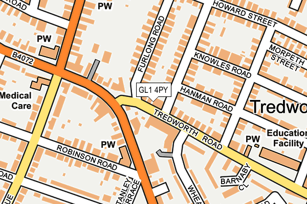 GL1 4PY map - OS OpenMap – Local (Ordnance Survey)