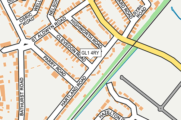 GL1 4RY map - OS OpenMap – Local (Ordnance Survey)