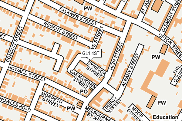 GL1 4ST map - OS OpenMap – Local (Ordnance Survey)