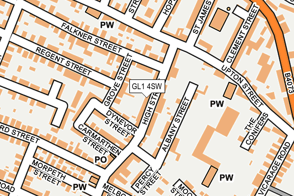 GL1 4SW map - OS OpenMap – Local (Ordnance Survey)