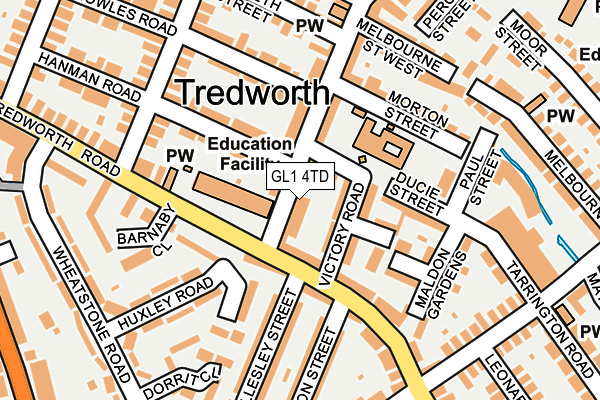 GL1 4TD map - OS OpenMap – Local (Ordnance Survey)