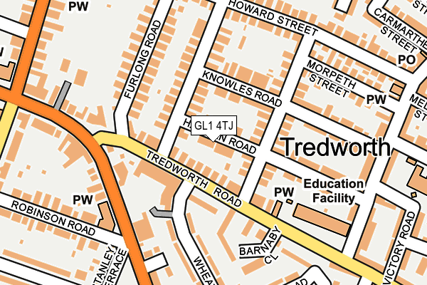 GL1 4TJ map - OS OpenMap – Local (Ordnance Survey)