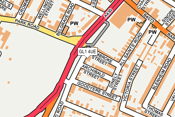 GL1 4UE map - OS OpenMap – Local (Ordnance Survey)