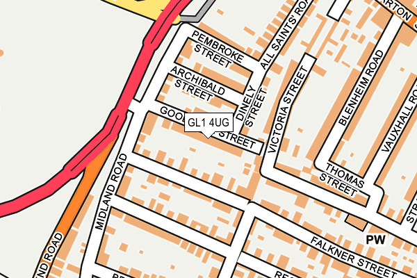 GL1 4UG map - OS OpenMap – Local (Ordnance Survey)