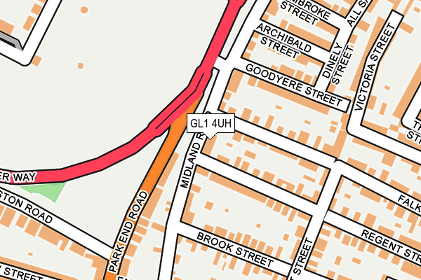 GL1 4UH map - OS OpenMap – Local (Ordnance Survey)