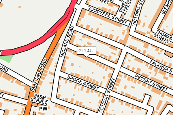 GL1 4UJ map - OS OpenMap – Local (Ordnance Survey)