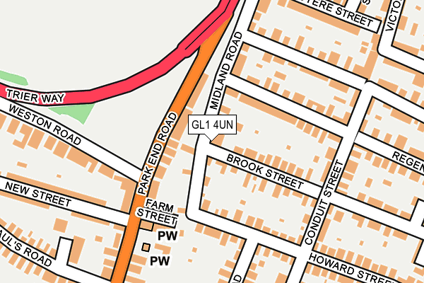 GL1 4UN map - OS OpenMap – Local (Ordnance Survey)