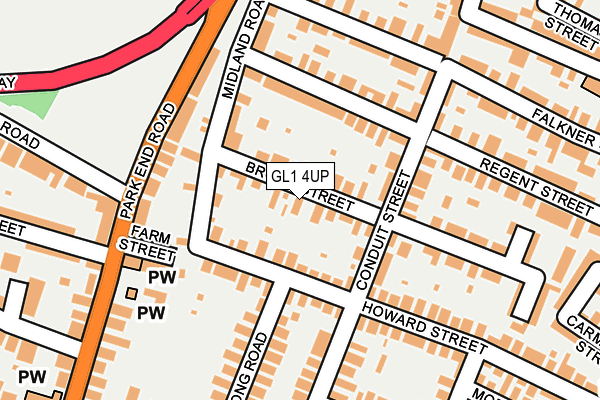 GL1 4UP map - OS OpenMap – Local (Ordnance Survey)