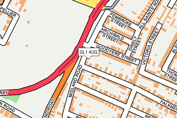 GL1 4UQ map - OS OpenMap – Local (Ordnance Survey)