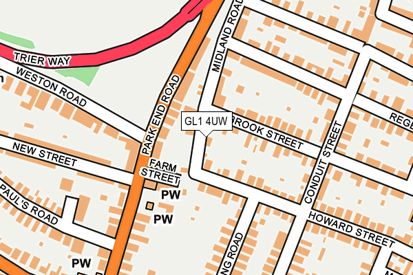 GL1 4UW map - OS OpenMap – Local (Ordnance Survey)