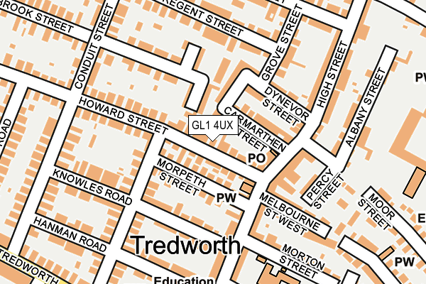 GL1 4UX map - OS OpenMap – Local (Ordnance Survey)