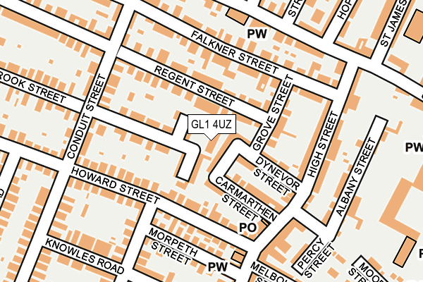 GL1 4UZ map - OS OpenMap – Local (Ordnance Survey)