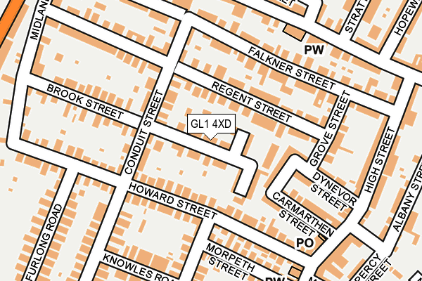 GL1 4XD map - OS OpenMap – Local (Ordnance Survey)