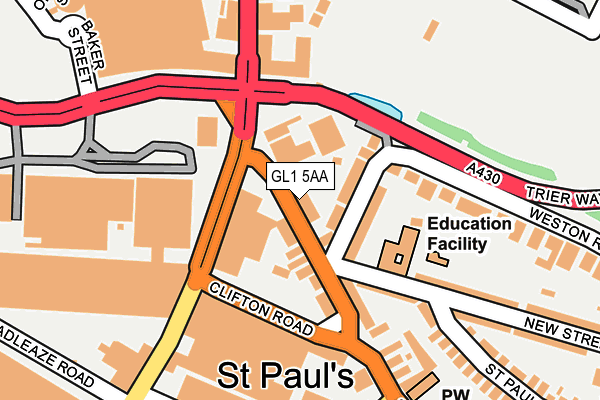 GL1 5AA map - OS OpenMap – Local (Ordnance Survey)