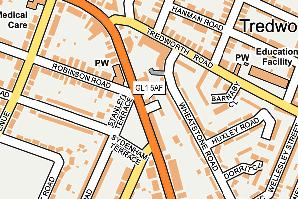 GL1 5AF map - OS OpenMap – Local (Ordnance Survey)