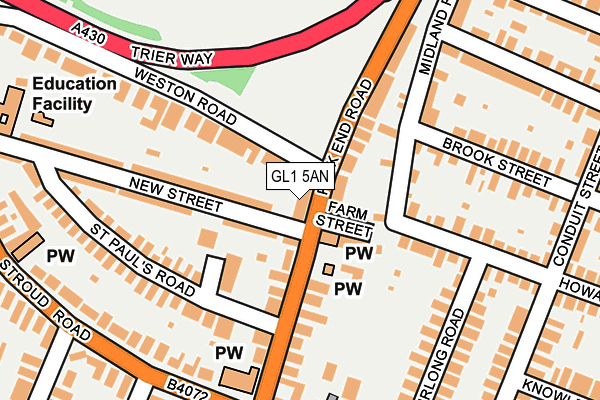 GL1 5AN map - OS OpenMap – Local (Ordnance Survey)