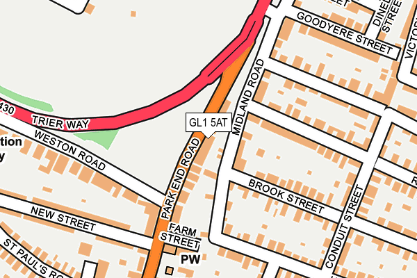 GL1 5AT map - OS OpenMap – Local (Ordnance Survey)