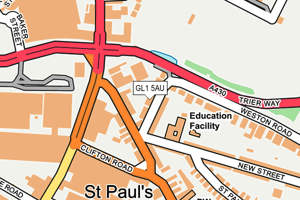 GL1 5AU map - OS OpenMap – Local (Ordnance Survey)