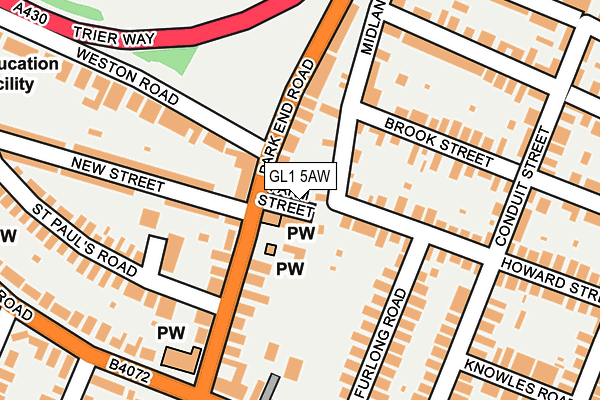 GL1 5AW map - OS OpenMap – Local (Ordnance Survey)