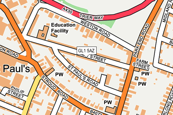 GL1 5AZ map - OS OpenMap – Local (Ordnance Survey)