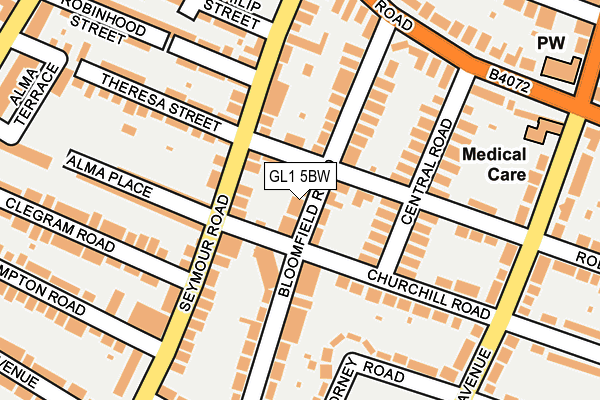 GL1 5BW map - OS OpenMap – Local (Ordnance Survey)