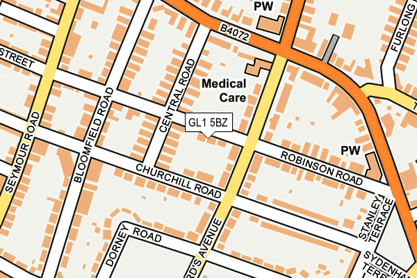 GL1 5BZ map - OS OpenMap – Local (Ordnance Survey)