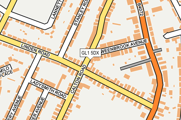 GL1 5DX map - OS OpenMap – Local (Ordnance Survey)