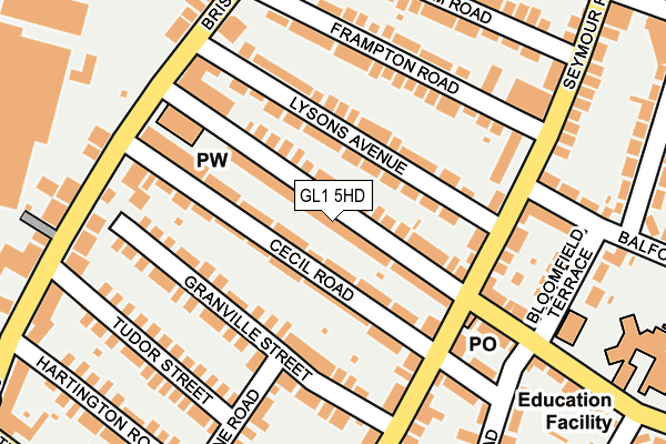 GL1 5HD map - OS OpenMap – Local (Ordnance Survey)