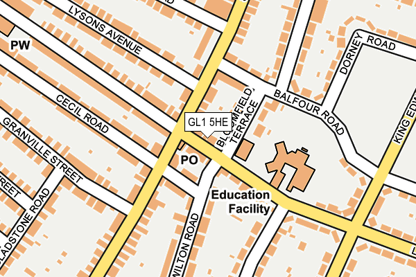 GL1 5HE map - OS OpenMap – Local (Ordnance Survey)