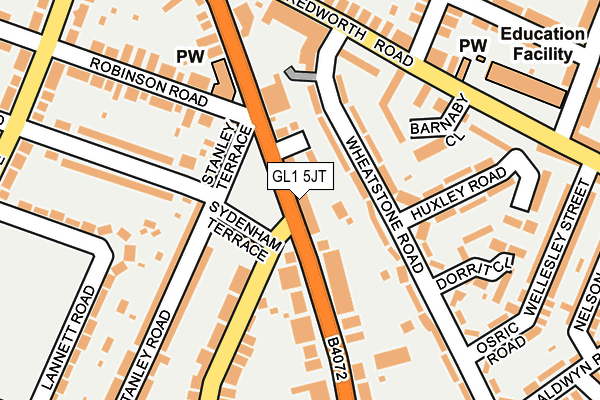 GL1 5JT map - OS OpenMap – Local (Ordnance Survey)