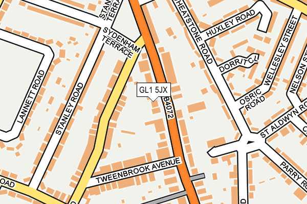 GL1 5JX map - OS OpenMap – Local (Ordnance Survey)